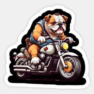 Bulldog Motorcycle Lover Design Sticker